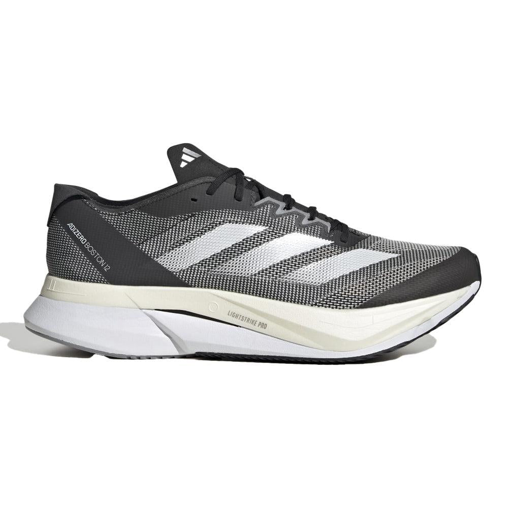 Adidas-Men's Adidas Adizero Boston 12-Core Black/Cloud White/Carbon-Pacers Running