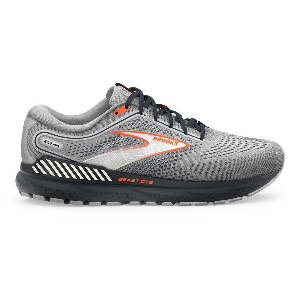 Brooks-Men's Brooks Beast GTS 23-Grey/Scarlet/Ebony-Pacers Running