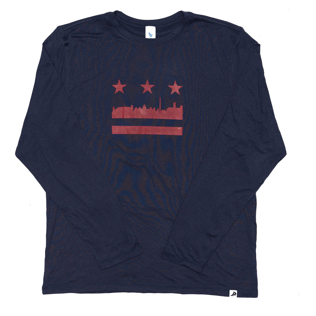 Sky Manufacturing-Men's DC Flag Performance Tech Long Sleeve-Heather Navy-Pacers Running