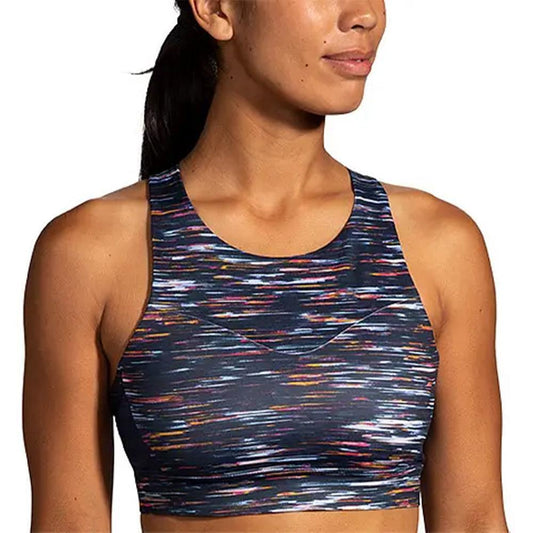 Brooks-Women's Brooks Drive 3 Pocket Run Bra-Sundial Velocity Print-Pacers Running