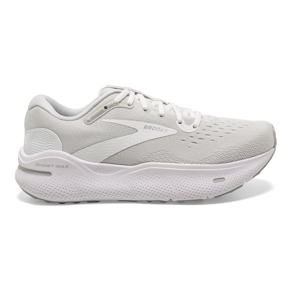 Brooks-Women's Brooks Ghost Max-White/Oyster/Metallic Silver-Pacers Running