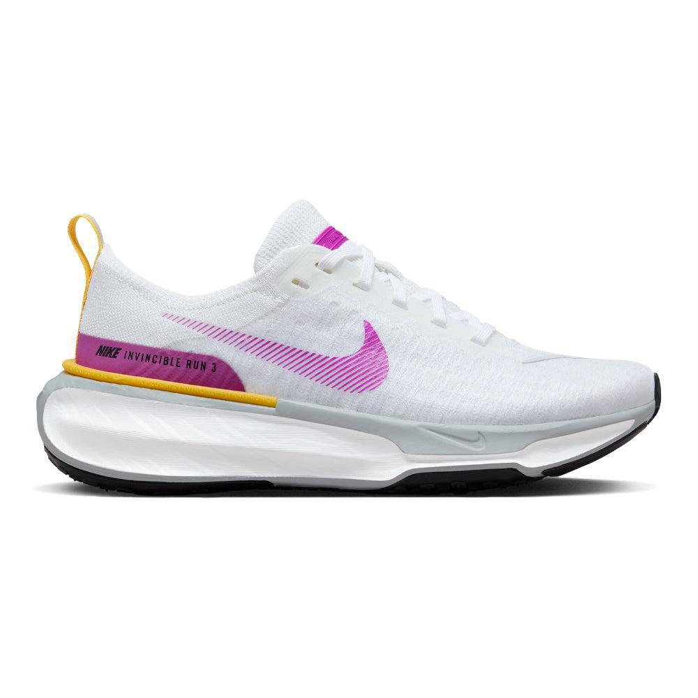 Nike-Women's Nike Invincible Run 3-White/Vivid Purple-Vivid Sulfur-Pacers Running