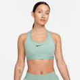 Load image into Gallery viewer, Nike-Women's Nike Swoosh Medium Support-Mineral/Black-Pacers Running

