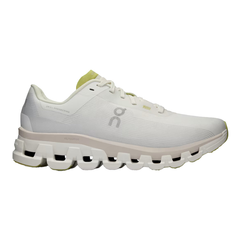 Women's On Cloudflow 4, White/Sand, 7.5 B Medium
