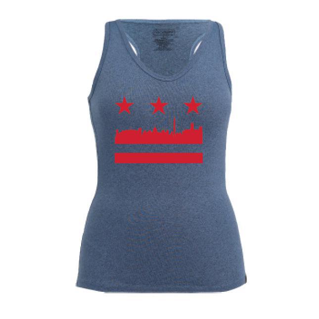 Recover-Women's Recover DC Flag Sport Tank-Blue Heather-Pacers Running