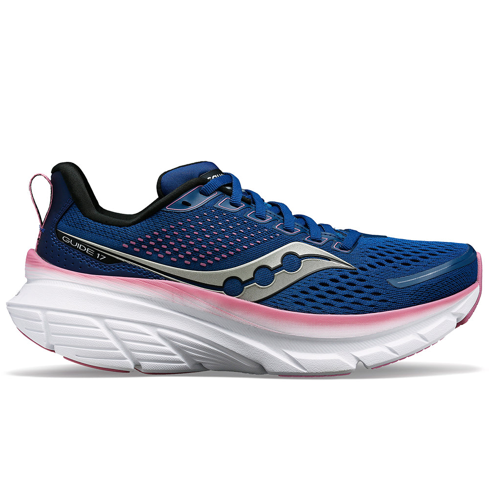 Saucony-Women's Saucony Guide 17-Navy/Orchid-Pacers Running