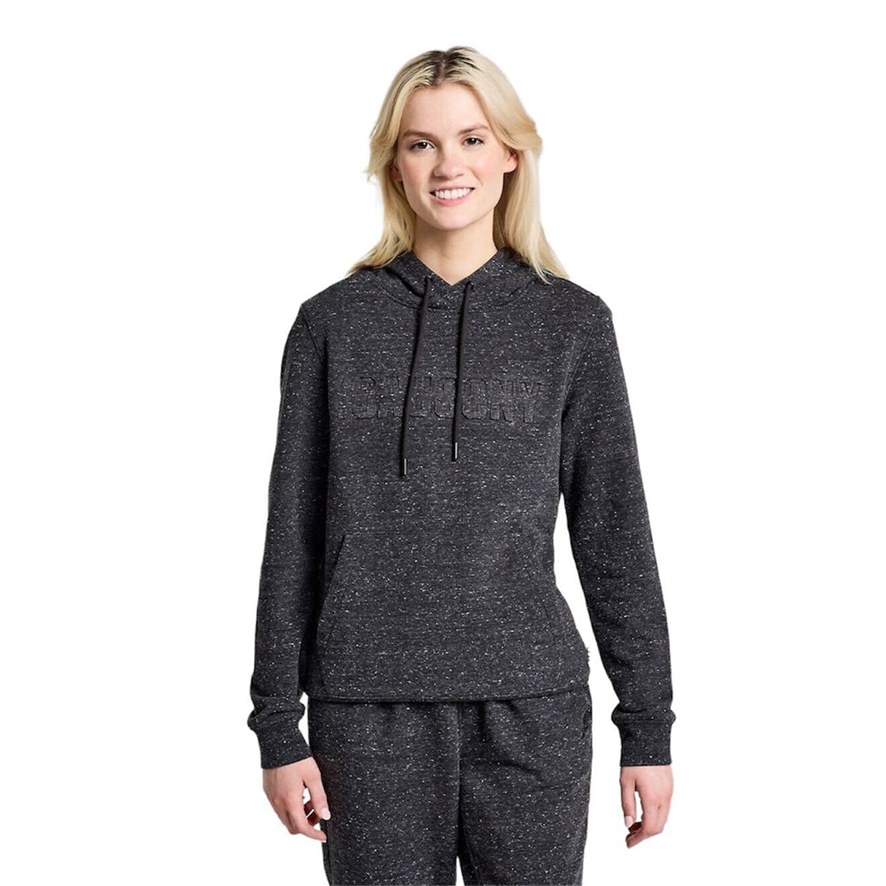 Saucony-Women's Saucony Rested Hoody-Black Heather Graphic-Pacers Running