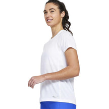 Saucony-Women's Saucony Stopwatch Short Sleeve-White-Pacers Running