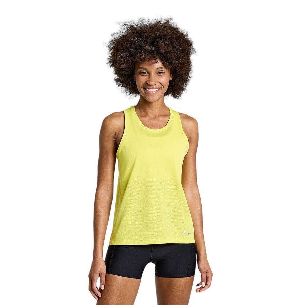 Saucony-Women's Saucony Stopwatch Singlet-Citron-Pacers Running