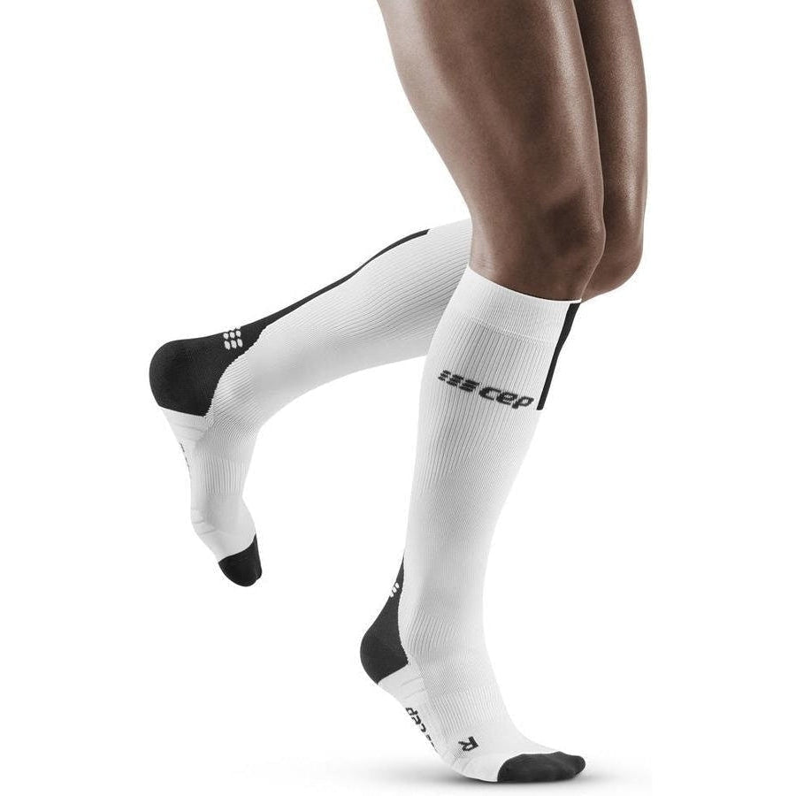 CEP-CEP Men's Tall Compression Socks 3.0-White/Dark Grey-Pacers Running