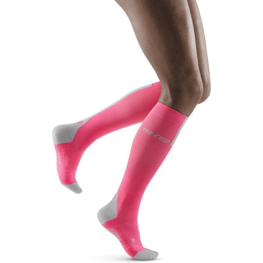 CEP-CEP Women's Tall Compression Socks 3.0-Rose/Light Grey-Pacers Running