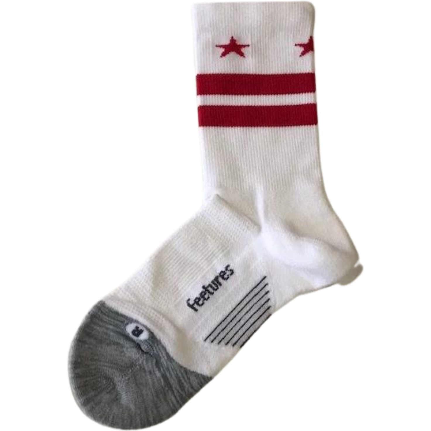 Pacers Running-Feetures Elite Light Cushion Dc Flag Mini Crew-White/Red-Pacers Running