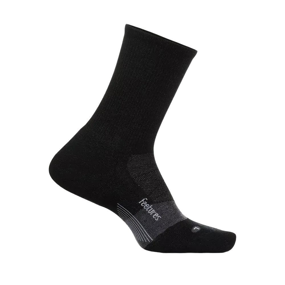 Feetures-Feetures Merino 10 Cushion Mini Crew Socks-Charcoal-Pacers Running