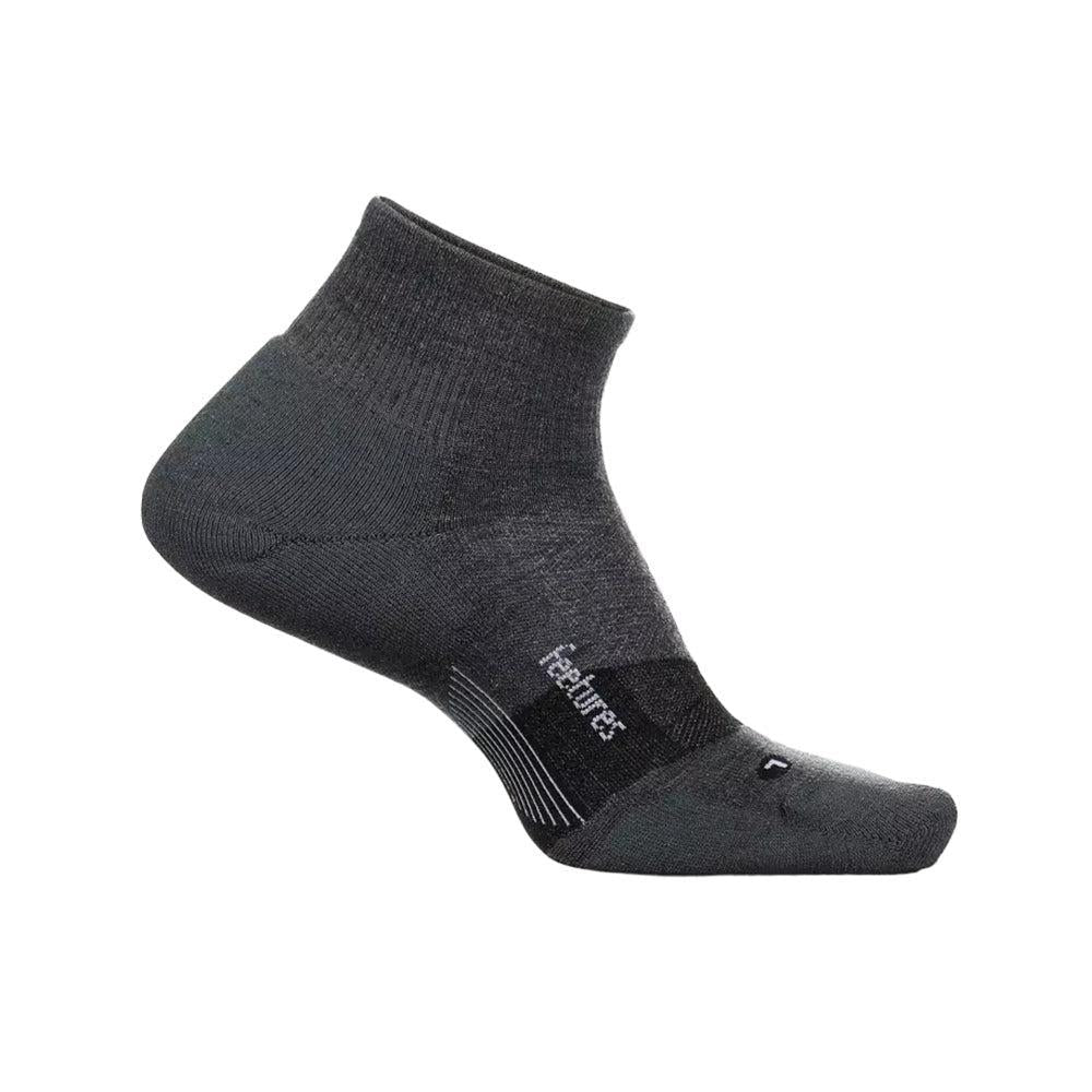 Feetures-Feetures Merino 10 Cushion Quarter Socks-Gray-Pacers Running
