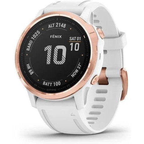 Garmin-Garmin fenix 6S Pro-Rose Gold-tone with White Band-Pacers Running