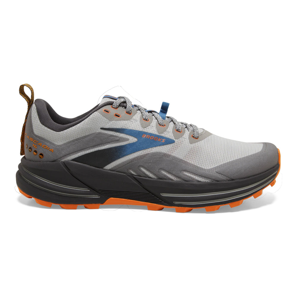 Brooks-Men's Brooks Cascadia 16-Oyster Mushroom/Alloy/Orange-Pacers Running