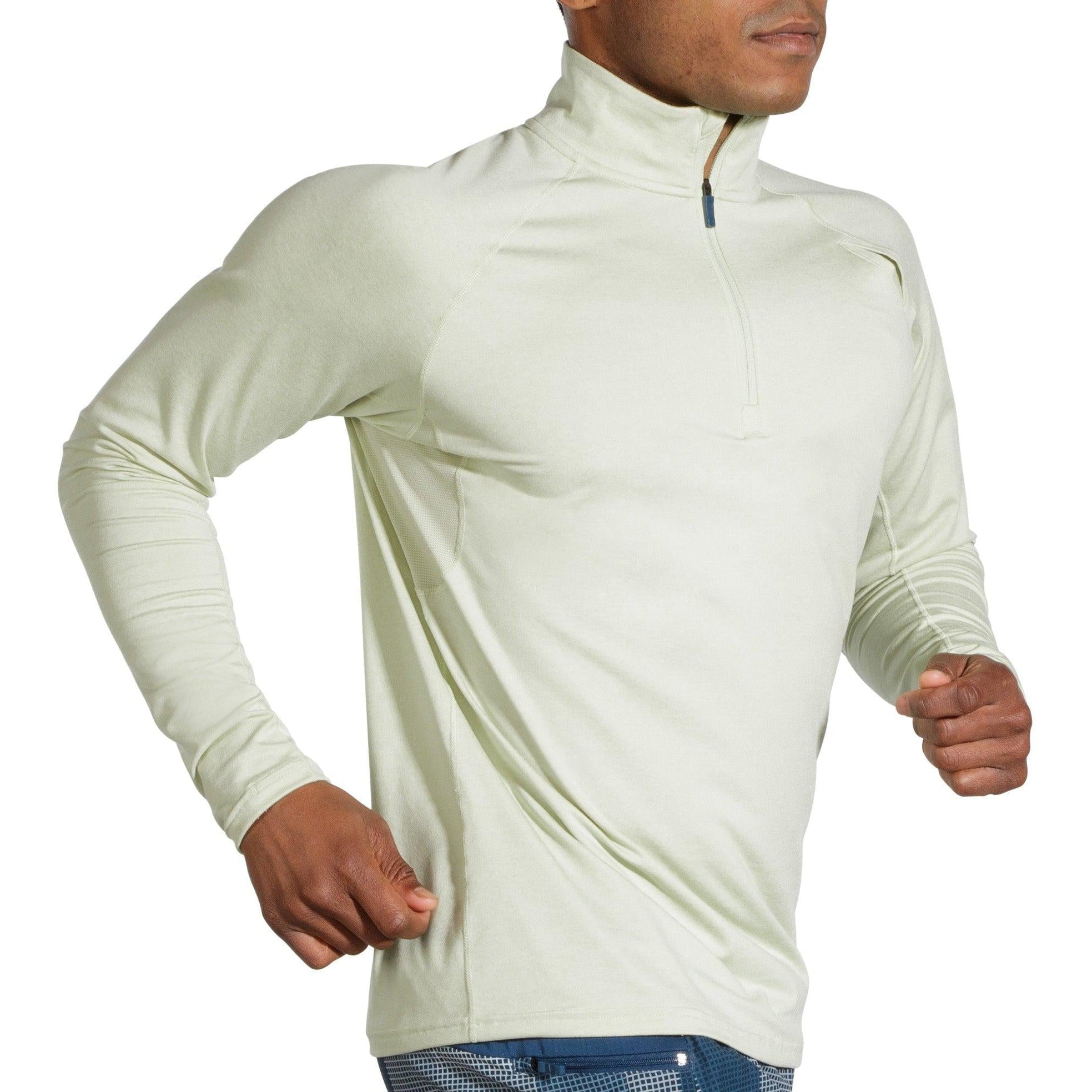 Brooks-Men's Brooks Dash 1/2 Zip-Heather Honeydew-Pacers Running