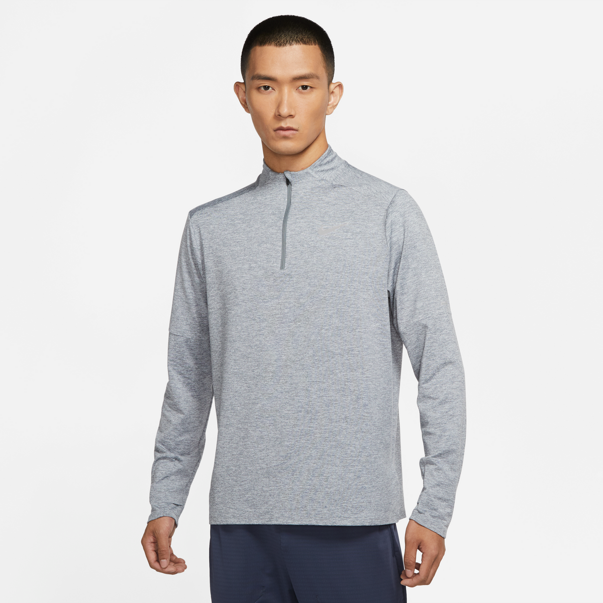 Nike-Men's Nike Dri-Fit Element 1/4 Zip Top-Smoke Grey/Grey Fog/Reflective Silver-Pacers Running