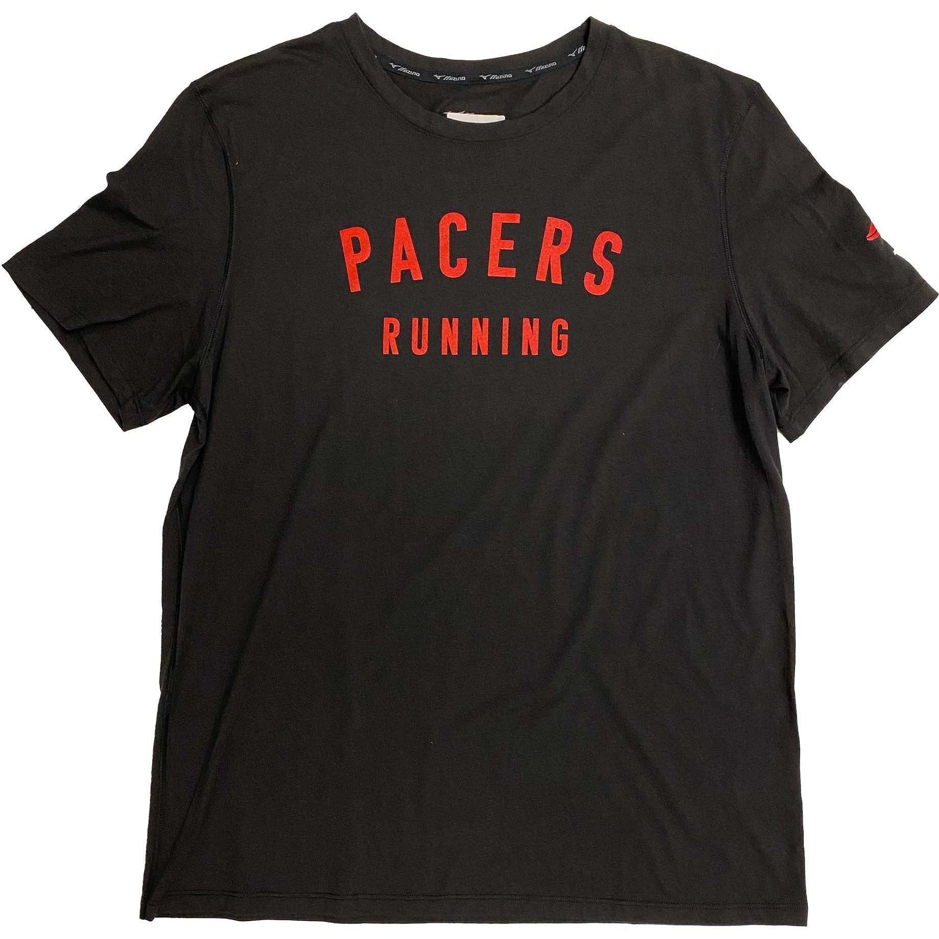 Pacers Running-Men's Pacers Running Short Sleeve-Pure Black/Red Screen-Pacers Running