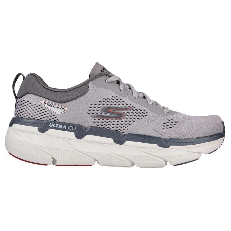 Skechers-Men's Skechers Max Cushioning Premier-Perspective-Gray/Red-Pacers Running