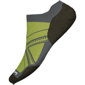Smartwool-Men's Smartwool Run Targeted Cushion Low Ankle Socks-Graphite/Military Olive-Pacers Running