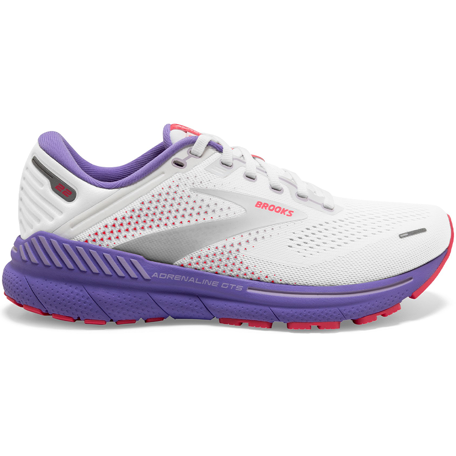 Brooks-Women's Brooks Adrenaline GTS 22-White/Coral/Purple-Pacers Running