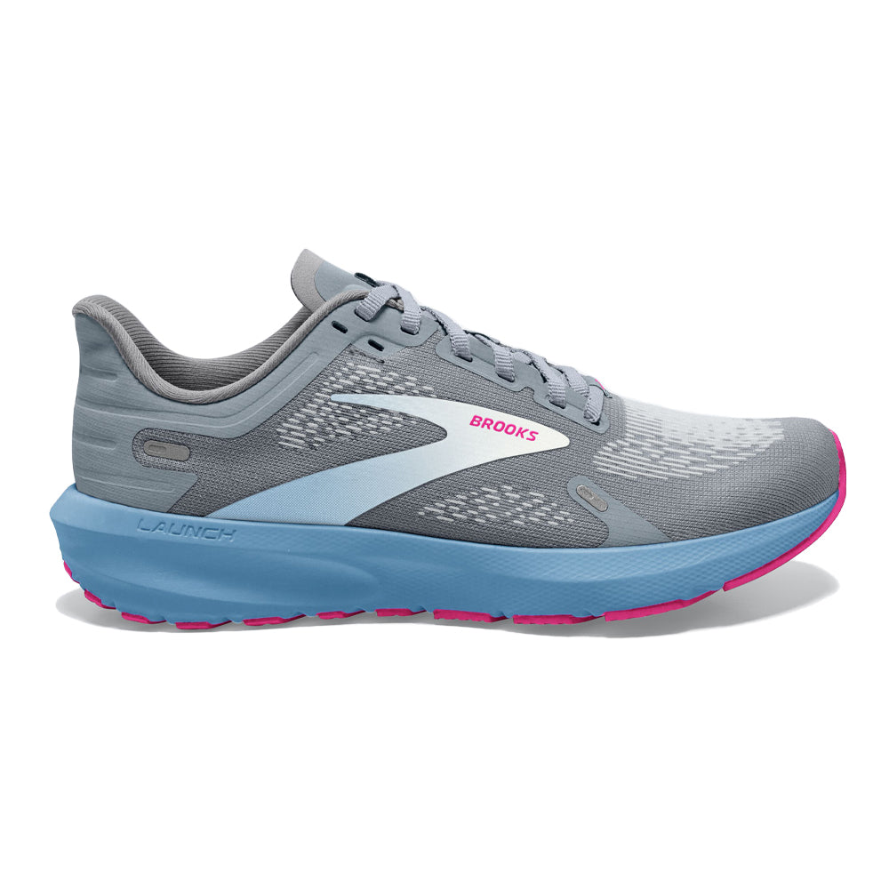 Brooks-Women's Brooks Launch 9-Grey/Blue/Pink-Pacers Running