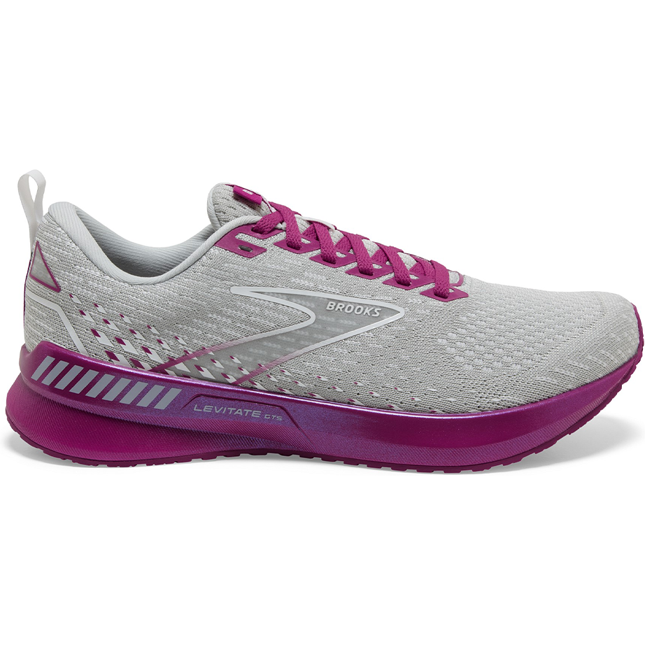 Brooks-Women's Brooks Levitate GTS 5-Grey/Lavender/Baton Rouge-Pacers Running
