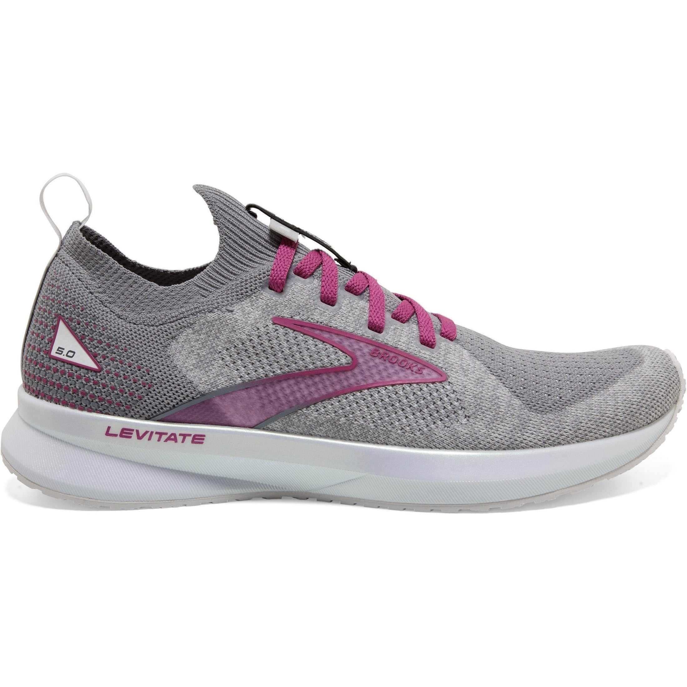 Brooks-Women's Brooks Levitate Stealthfit 5-White/Grey/Baton Rouge-Pacers Running