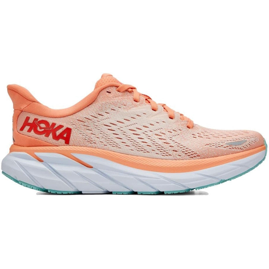 HOKA ONE ONE-Women's HOKA ONE ONE Clifton 8-Cantaloupe/Silver Peony-Pacers Running