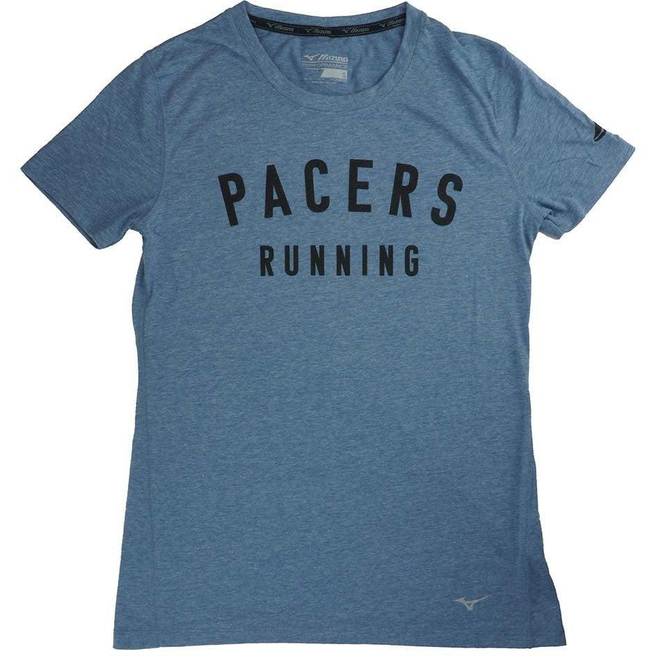 Pacers Running-Women's Mizuno Pacers Running Short Sleeve-Ensign Blue/Black Screen-Pacers Running