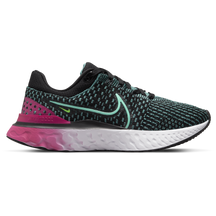 Nike-Women's Nike React Infinity Run Flyknit 3-Black/Dynamic Turquoise-Pink Prime-Pacers Running