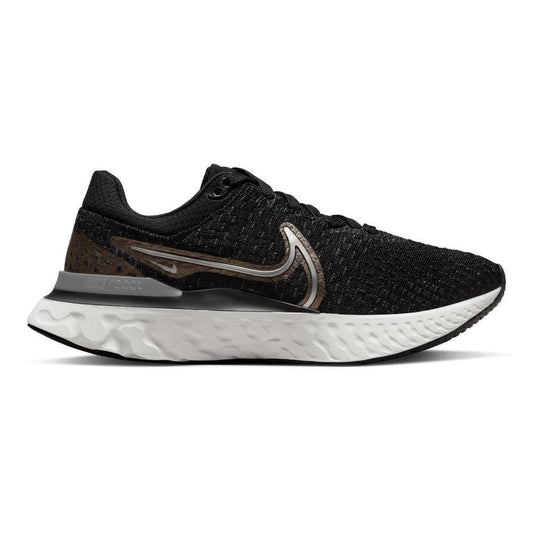 Nike-Women's Nike React Infinity Run Flyknit 3-Black/Metallic Silver-Anthracite-Pacers Running