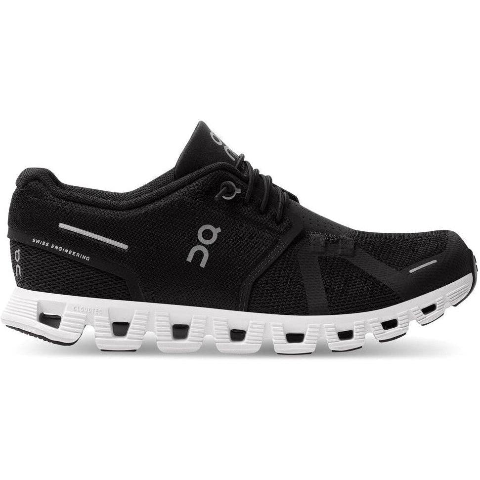 On-Women's On Cloud 5-Black/White-Pacers Running