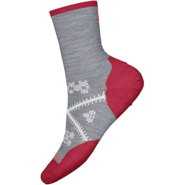 Smartwool-Women's Run Cold Weather Mid Crew Socks-Light Gray-Pacers Running