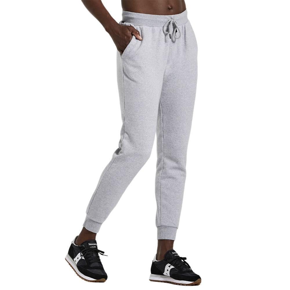 Saucony-Women's Saucony Rested Sweatpant-Light Grey Heather Graphic-Pacers Running