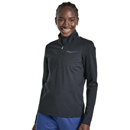 Saucony-Women's Saucony Solstice 1/4 Zip-Black-Pacers Running