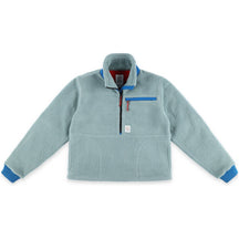Topo Designs-Women's Topo Designs Mountain Fleece Pullover-Slate Blue/Light Mint-Pacers Running